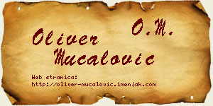 Oliver Mučalović vizit kartica